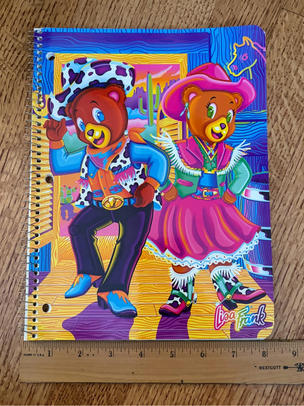 Vintage 90s Lisa Frank Spiral Notebook Hollywood Bear Beverly Bearific Buckaroos - Picture 10 of 16